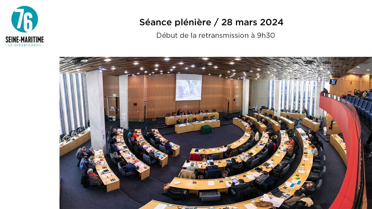 #CD76 ▶️ Suivez le live de la séance plénière du conseil départemental du 28 mars 2024
seinemaritime.fr/live