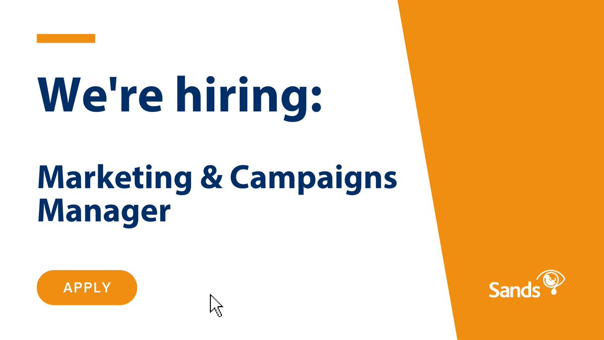 We are hiring! 📢 ⭐ Marketing & Campaigns Manager Learn more and apply ➡️ sands.org.uk/jobs We can offer you: 🏡 Remote working + allowance 🏖️ 28 days of annual leave + bank holidays 📝 Life insurance 😀 Flexible working #CharityJobs #MakeADifference