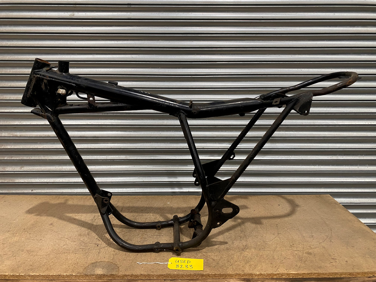 Original BSA B50MX Motor Cross frame for sale in our collection of used British Motorcycle frames. #royalenfield #bsa #ajs #norton #triumph #matchless #frames #motorcycleframes #motorcycle #motox #bsamotorcycle