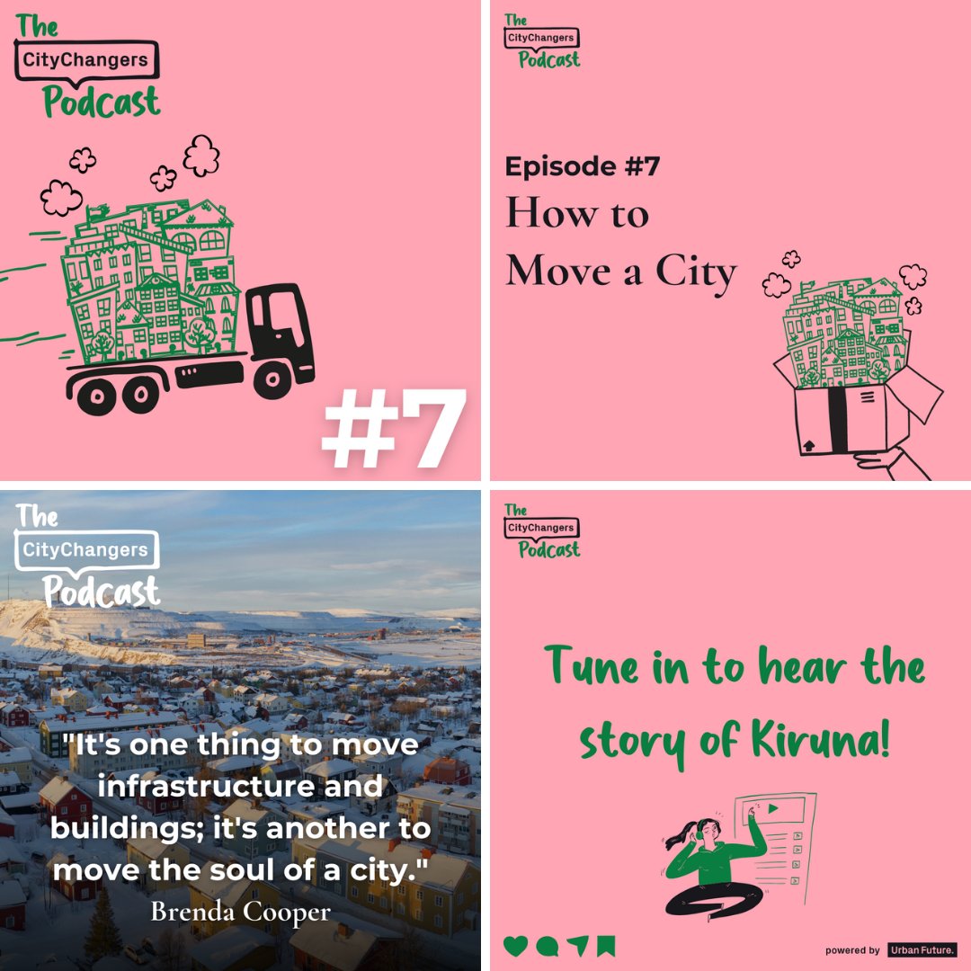 How to relocate an entire city? 🧳 The town of Kiruna in Sweden needs to move. ❔What needs to be newly constructed? ❔What stays the same? ❔And what is it that gives a city its unique soul? 🎧 Tune in for this interesting topic! 💖 citychangers.org/podcast-kiruna… 💚