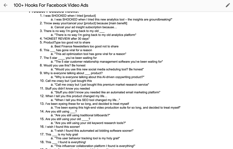 We created a Paid Ad Creative hook swipe with over 97+ hooks...

So you never run out of testing hooks. 

And your ads never die.

I am giving it away to you for FREE!

Like, Retweet &amp; Comment 'Hooks' &amp; must be following.