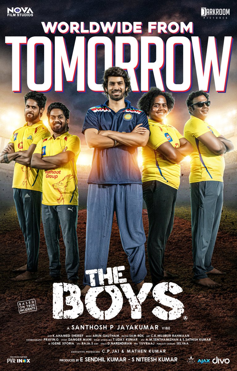 #TheBoys are ready to hit it out of the park as they start their innings in the theatres tomorrow 🧨🔥 #TheBoysFromTomorrow @Novafilmstudio @darkroompic #ArunGautham @proyuvraaj