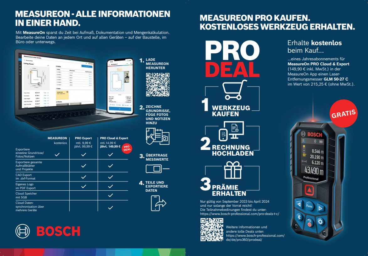 Revolutionize your projects with #MeasureOn. Bonus: snag a free laser range finder! 📏🛠️ #BOSCH bosch-professional.com/de/de/pro360/p…