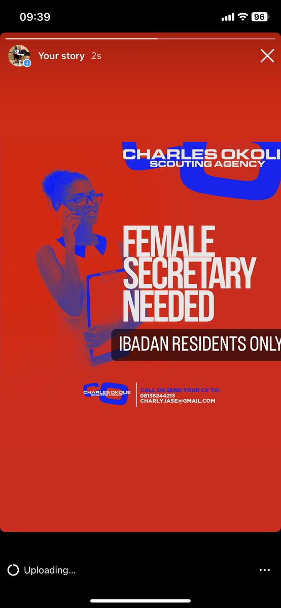 Smart, competent and presentable secretary needed in Ibadan. Office location : Akala express Ibadan.