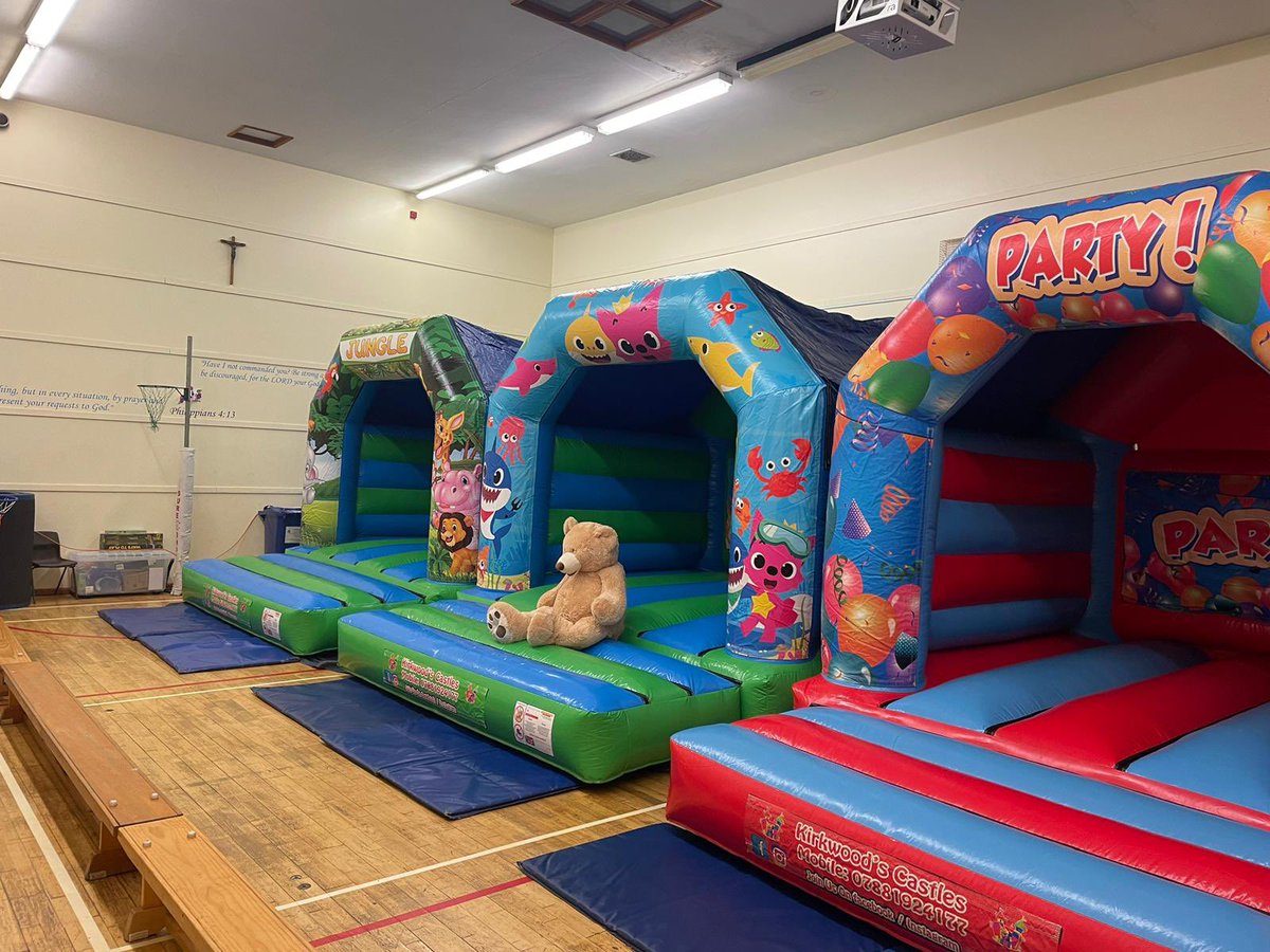 OLM_Primary's tweet image. All set up and ready for our Sponsored Bounce @sciaf @DoPEducation1 #Lentfundraising #almsgiving