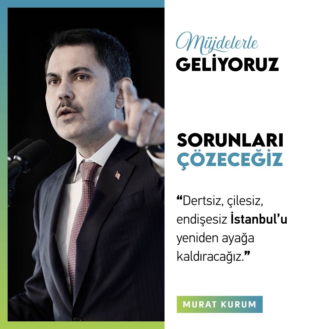 İstanbul’u oyalayan, şeffaflıktan uzak, samimiyetsiz bu dönem <a href="/murat_kurum/">Murat KURUM</a> sayesinde 31 Mart’ta bitecek.  #BirlikteKazanacağız