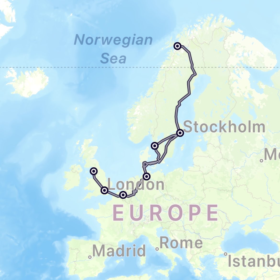 SueRowlands2's tweet image. First train of 12 on epic journey to Lofoten for a week’s ski touring with ⁦@Off_Piste_Perf⁩ Thanks ⁦@seatsixtyone⁩ for travel tips and ⁦@Interrail⁩ for a bargain ticket. FINALLY going #interrailing ages 57! #sustainabletravel #gobytrain ⁦@AvantiWestCoast⁩