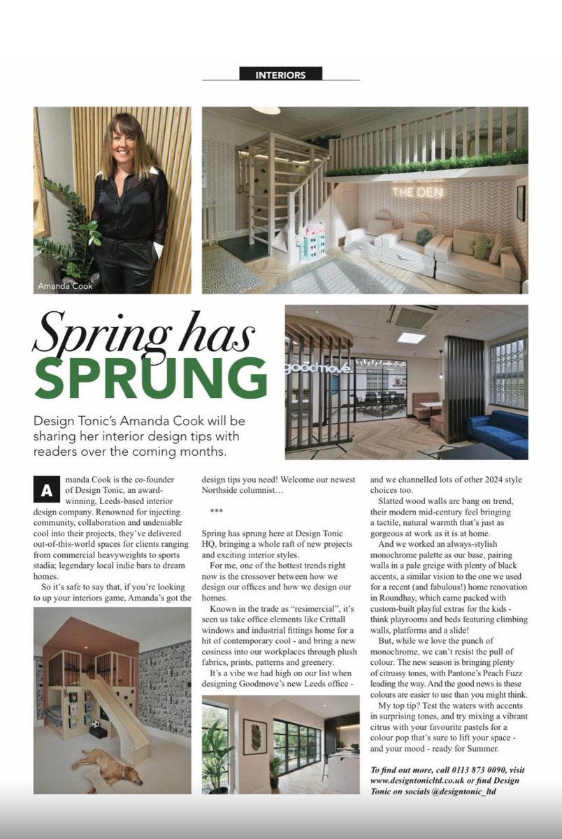 Thanks Northside magazine for allowing one of our founders Amanda cook to talk all things interiors 🐰 Spring has sprung and so has soft peachy pallets 🍑 Read all about it! rmcmedia.co.uk/magazines/nort…