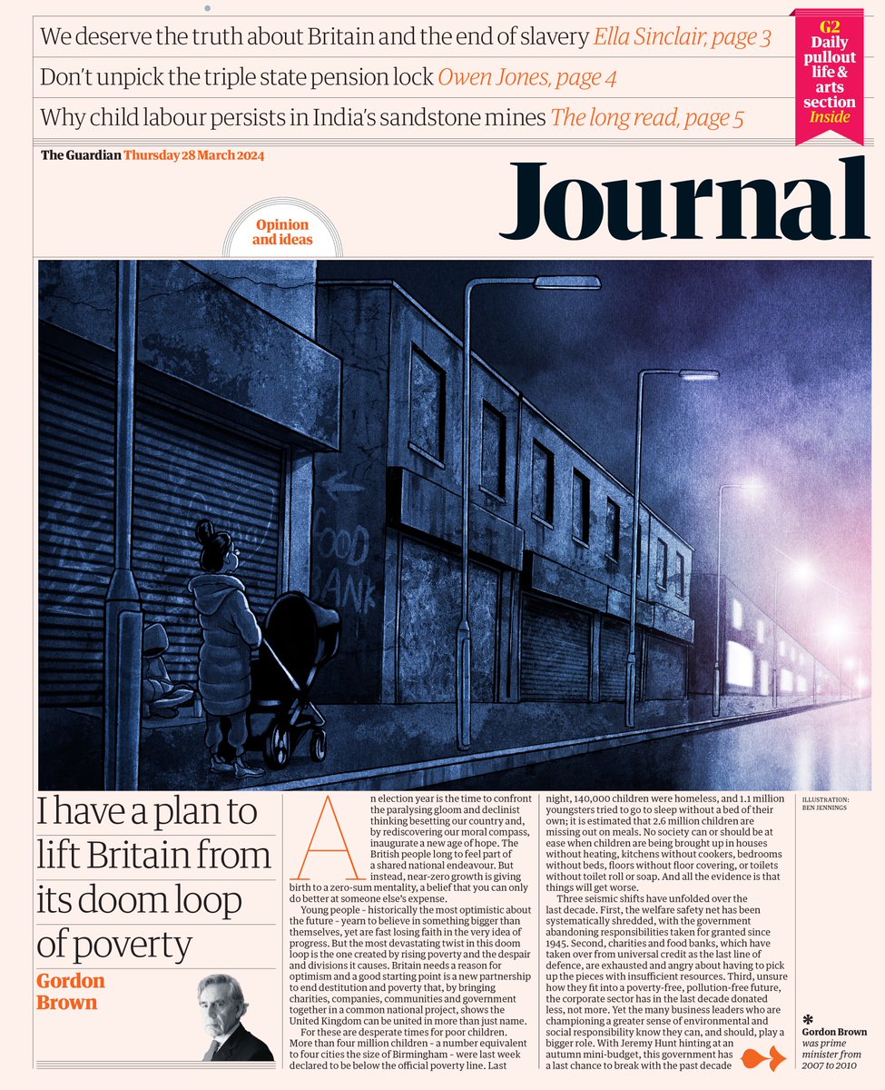 Illustration for today's @guardian Journal front to accompany piece by @GordonBrown on addressing Britain's doom loop of poverty theguardian.com/commentisfree/…