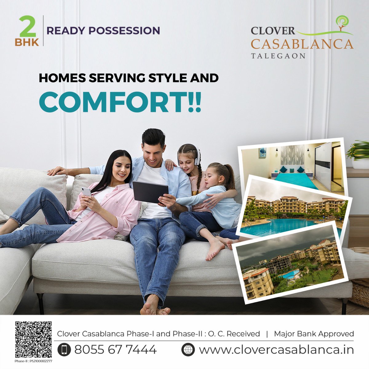 🏡✨ Discover Style and Comfort in Ready Possession 2 BHK Homes at Clover Casablanca, Talegaon! ✨🏡🌟
📞 Call: 8055 37 7444
.
.
.
#CloverCasablanca #ReadyPossessionHomes #ModernLiving #DreamHome #LuxuryLiving #TalegaonLiving #HomeSweetHome #ComfortLiving #StylishHomes