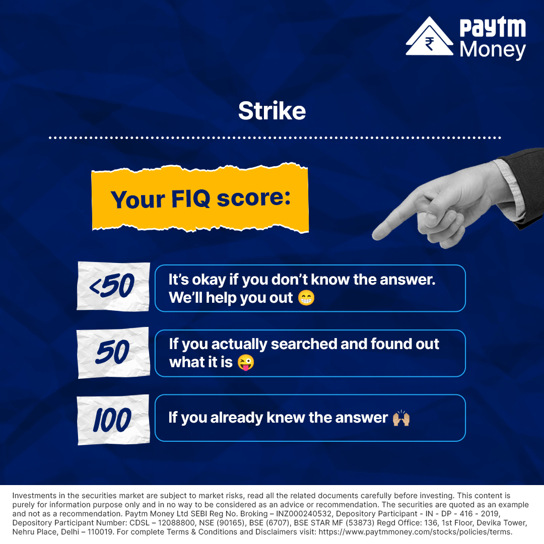 PaytmMoney's tweet photo. Hope you didn't strike out on this one ;)
Learn something new about the world of finance and improve your #FIQ with us.
Let us know your FIQ scores in the comments!
#PaytmMoney #OptionsTrading #FinancialIQ #OptionsContract https://t.co/3WK9m2nsLN