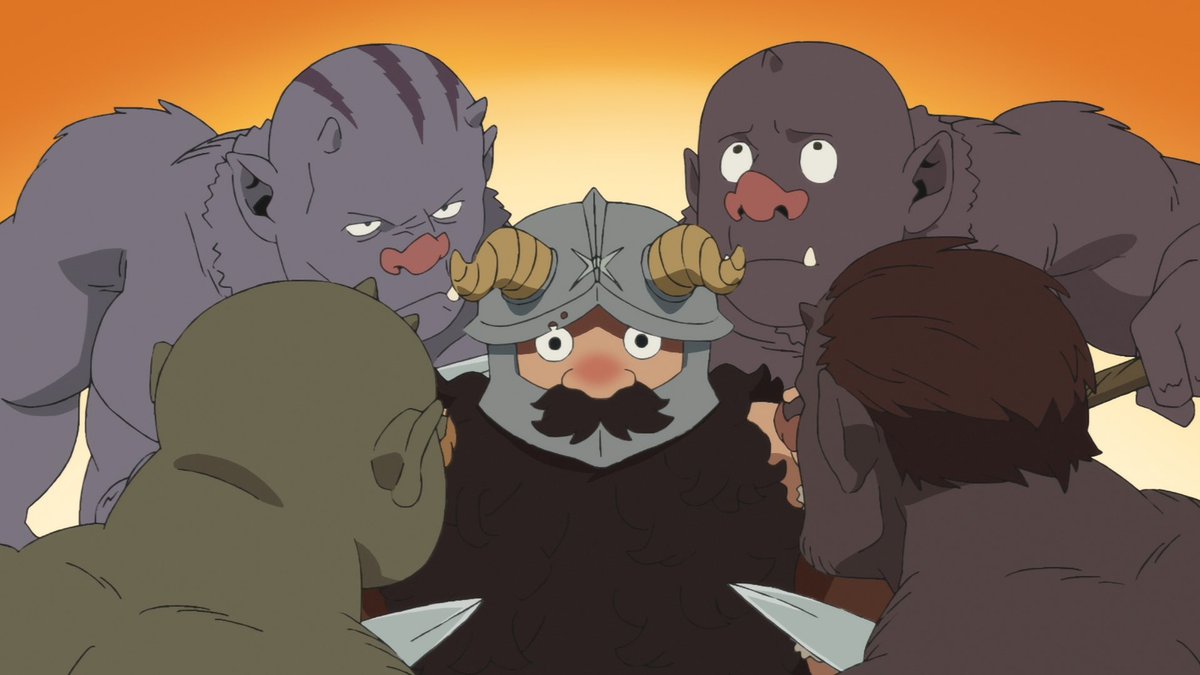 boc_chama's tweet photo. TVアニメ『ダンジョン飯』第13話が本日の22:30～順次放送・配信となります。いよいよ第1シリーズ最終話です🔥オープニング主題歌となっている「Sleep Walking Orchestra」と一緒にお楽しみください🙇
このお知らせも今日で最後！���しくも本編楽しみ😩

https://t.co/2LWv3KBVmi https://t.co/8Qxq2LeDqp