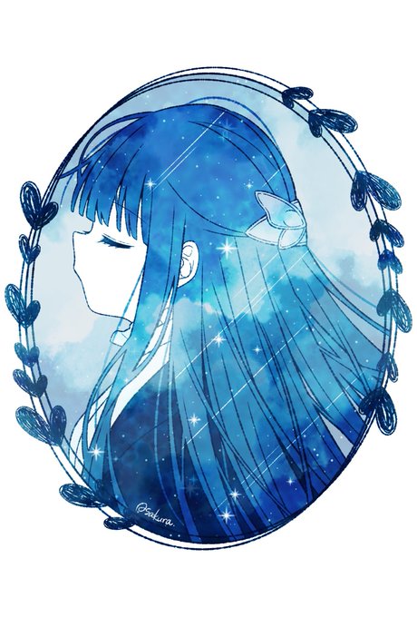 「青 髪飾り」のTwitter画像/イラスト(新着)