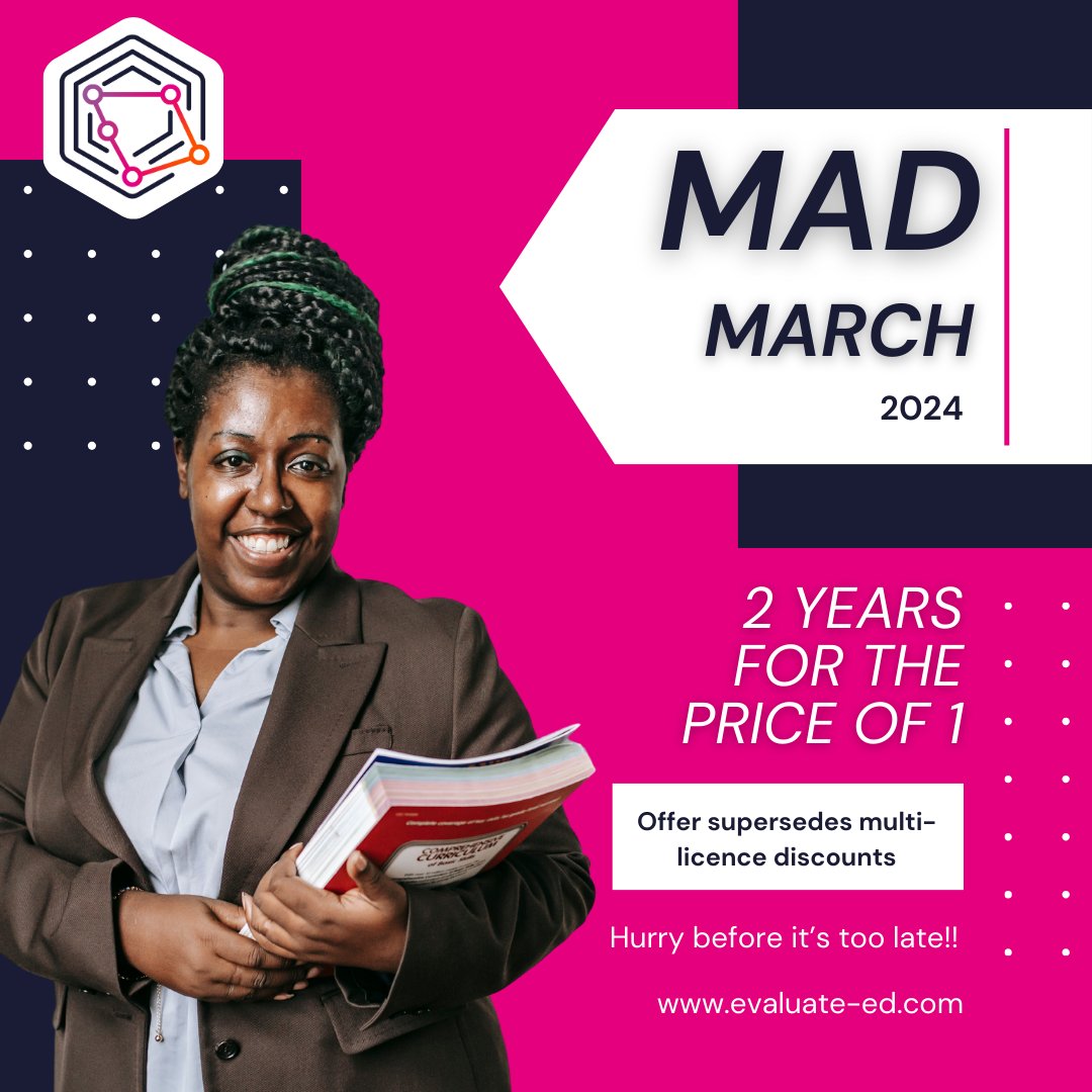 Mad #March is almost over! If you've been thinking about purchasing Evaluate-Ed for a while now is the time! ✅ SEF ✅ SIP ✅ Subject leadership reviews All for an affordable price! Snap up this deal this #bankholiday! #selfevaluation #schoolimprovement #headteacher