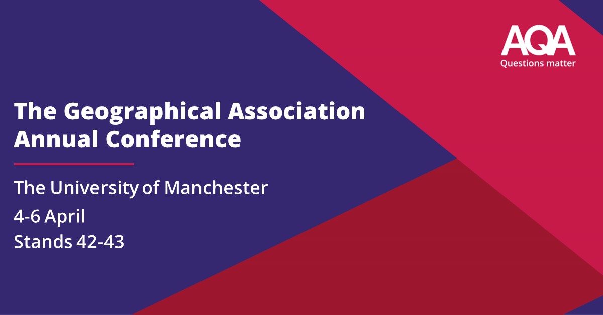 Our Geography team are excited to attend @The_GA Annual Conference next week! Be sure to stop by our stand and don't forget to join our workshop session on 6 April, as we discuss what the future of Geography curriculum and assessment could look like at KS4-5. #GAConf24