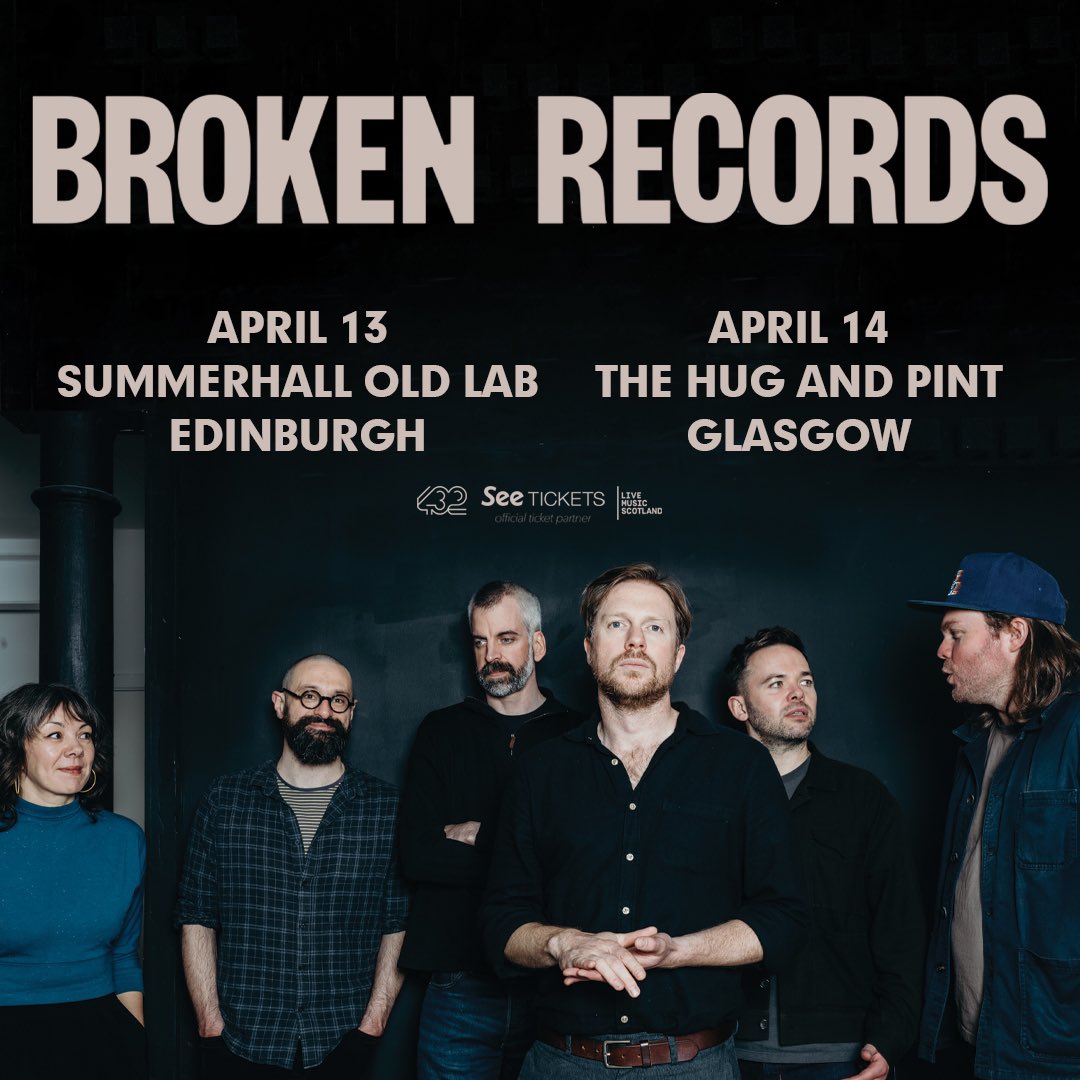Just over 2 weeks til our shows at @Summerhallery and @thehugandpint , grab your tickets now! brokenrecordsband.com
