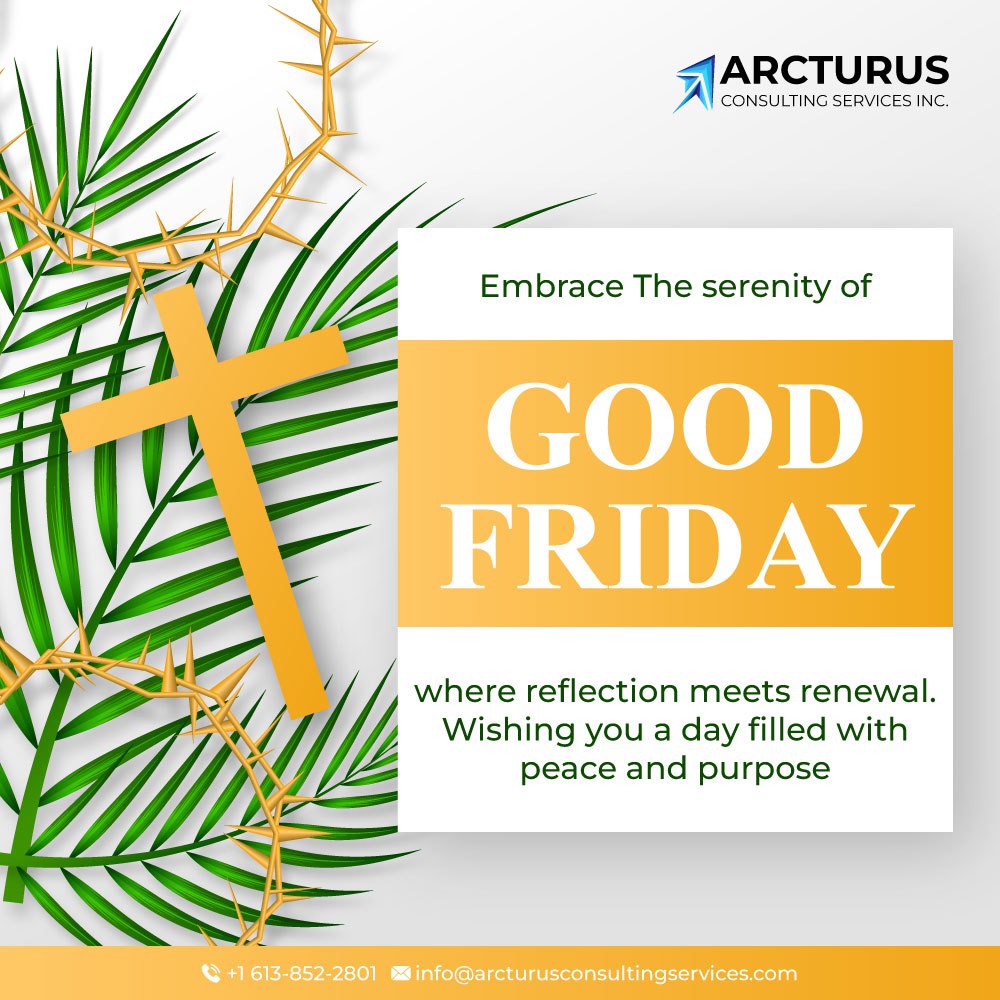 On this day, let's take a moment to appreciate the blessings that surround us. May the serenity of this day guide us towards a brighter journey. Wishing you all a peaceful Good Friday. #goodfriday #holyweek #oracleconsulting #oraclecloudtraining #recruitment #arcturus