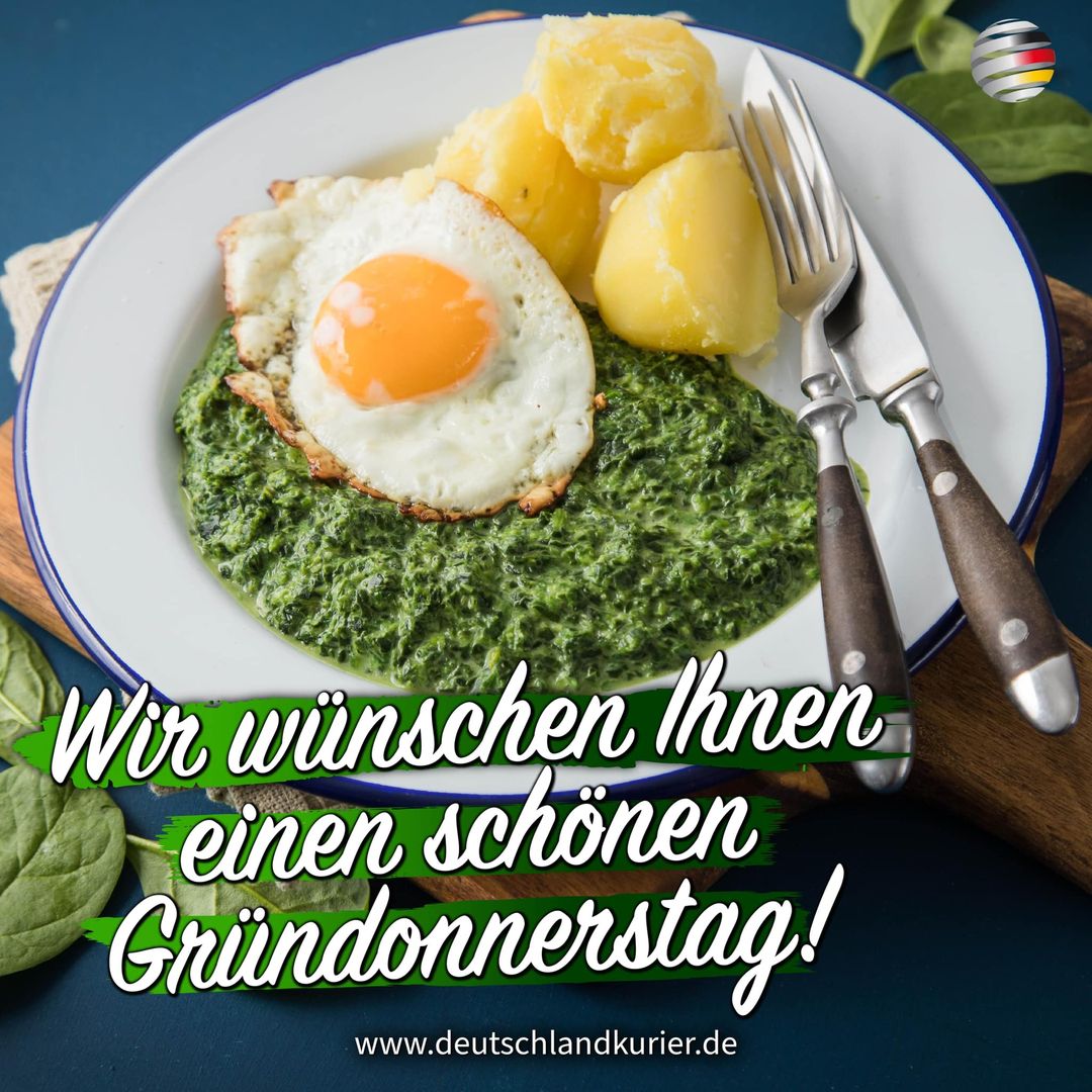 Deu_Kurier's tweet image. Wir wünschen Ihnen einen schönen #Gründonnerstag! Gibt es bei Ihnen heute auch traditionell #Spinat mit #Spiegelei? 🍳 

🇩🇪deutschlandkurier.de🇩🇪