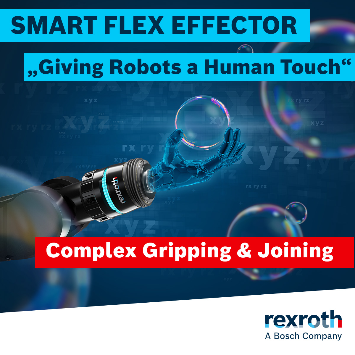 Master #precision handling with Smart Flex Effector’s ‘Complex Gripping and Joining’. Ensure accuracy for delicate assembly. Automate with confidence. #BoschRexroth #LinearTechnology 🔎 For more information visit: boschrexroth.com/smart-flex-eff…