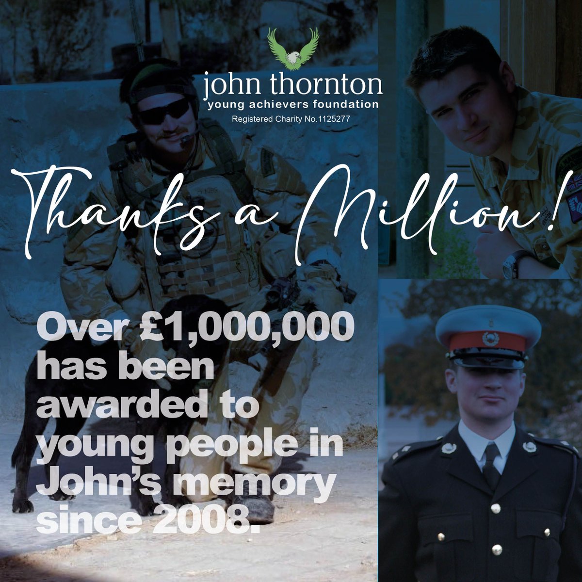 💚 Thanks a M I L L I O N! 💚 Since 2008, you have helped us to award an amazing £1million to over 2,500 young people in John's memory. Thank you to every single person who has helped us on this journey, buff.ly/3Vg2xtf #charity #JTYAF #thanksamillion #Dorset #news