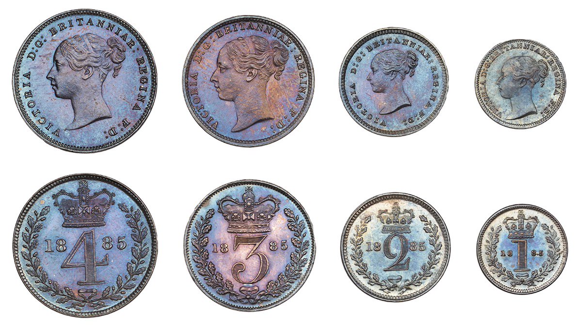 Today is Maundy Thursday. There are several sets in the auction of British Coins on Tuesday, April 16 with estimates ranging from £150 upwards – see link noonans.co.uk/auctions/calen…

#numismatics #coins #britishcoins #maundymoney