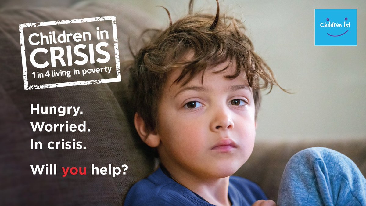 Tragically, children in Scotland are going without food, clothes and heating because families are struggling. This is not right. Every child has a right to these. Will you help? Visit children1st.org.uk/crisis or call 0345 10 80 111 to donate. #ChildrenInCrisis #1In4Children