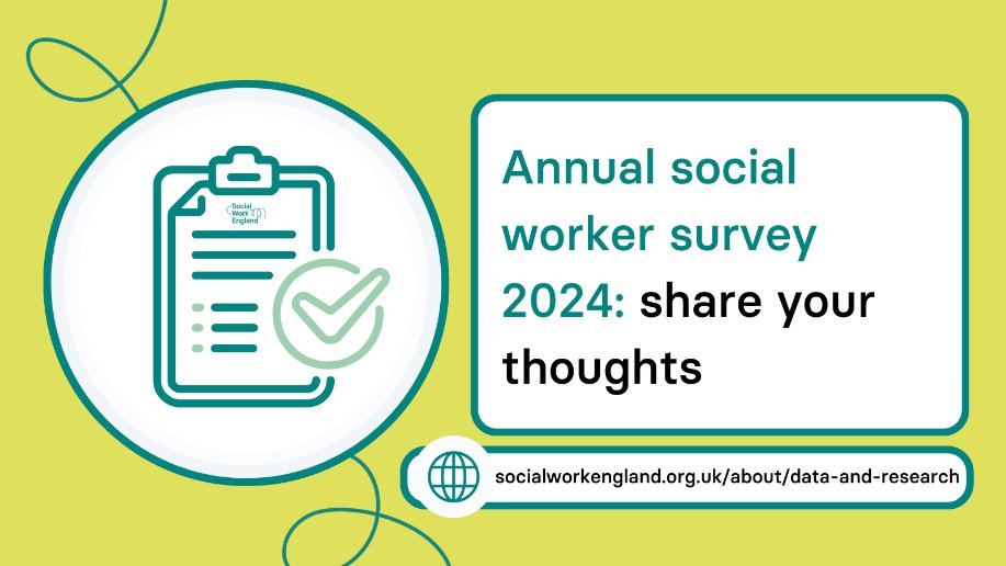 In case you missed it, we recently launched a new annual survey to give social workers a chance to share their views. The online survey takes just 5 minutes to complete. Go to: socialworkengland.org.uk/about/data-and…