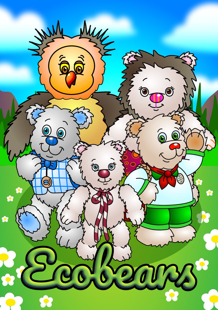 Happy Easter weekend from #ecobears Thank you so much <a href="/PuttyCAD/">PuttyCAD (Ricardo's Version)</a> for your wonderful artwork! #nature #stortytelling #childrensbooks #animation #toys #games #ecobear #characters