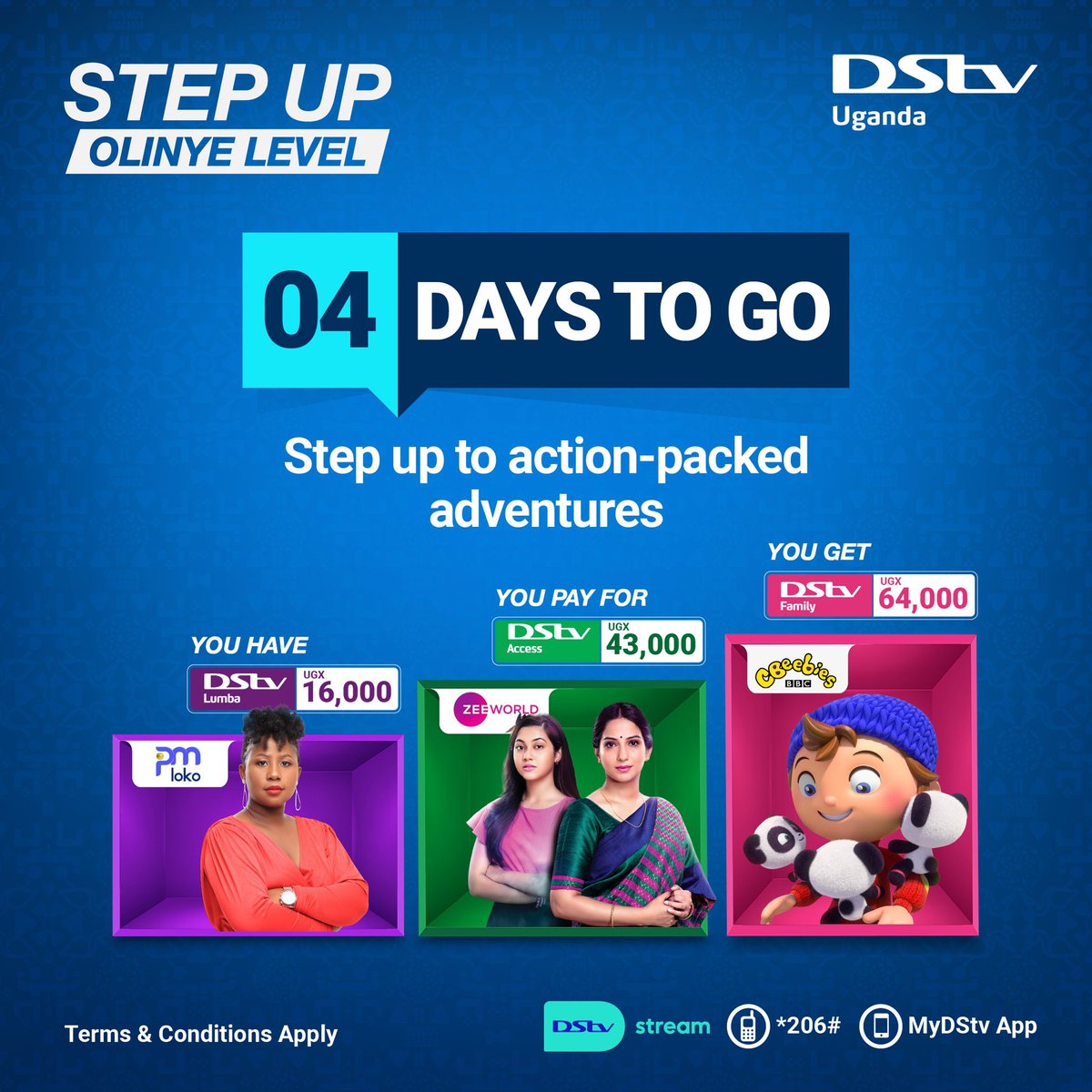 Mugibson's tweet photo. The #DStvLinnyaLevel Promo ends this week.
This is your cue to reconnect to any @DStvUganda bouquet today by paying your subscription using the #MyDStvApp https://t.co/YyjBcpef9p. A FREE UPGRADE awaits you as well as lots of entertainment for less.
π¨ Do so while offer lasts. https://t.co/EJKD9YiaUT