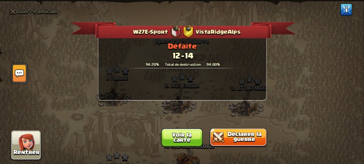 W27ESPORT's tweet photo. ❌ Défaite 
🤝🏻 Gg Vista Ridge Alps https://t.co/EPrWJD6XyY