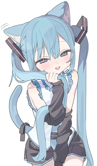 撫でられ待ちミクさん#初音ミク 