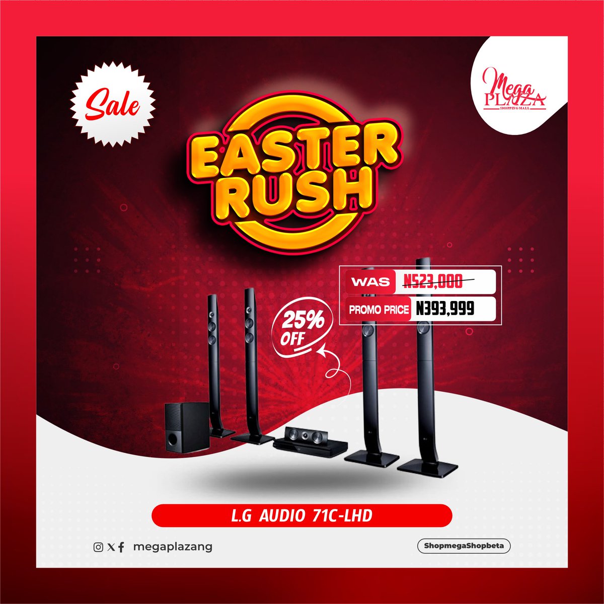 megaplazang's tweet photo. It's Easter Rush Season ๐ฅ๐ฅณ
Trust us to always bring you the best deals at every chance๐
Get your items on sales from now till 4th of April, 2024
#shopmegashopbeta #megaplaza #easterrush #eastersales #sales #shoppingmall #onlineshopping #delivery #shoppingmalls portable erisco https://t.co/l56IeJayfS