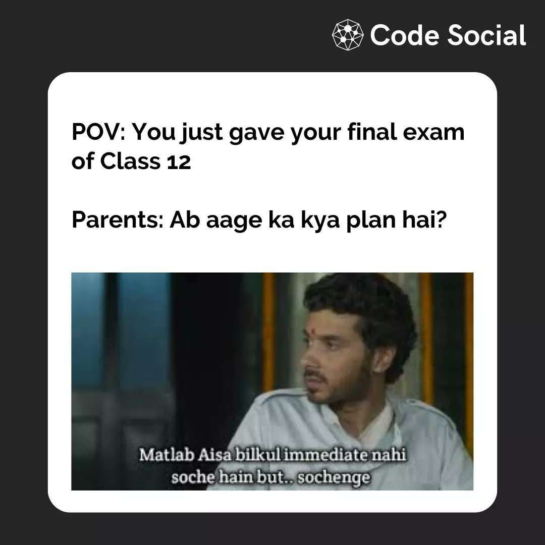 codesocial_tech's tweet image. Just finished my final Class 12 exam! Parents: "So what's next?" 
Me:  vibes in code for the rest of the year .
#FutureIsCode #CodingLife #ClassOf2024 #NeverStopLearning