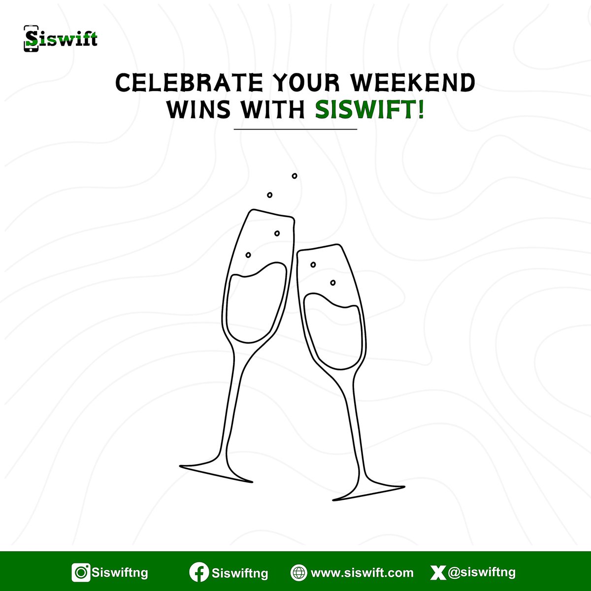 Celebrate weekend deals with Siswift! 

Toast to savings and satisfaction!
.
.
.
#Siswift #WeekendCelebration #transparenttransactions #negotiationpower #changingthegame #convenience #convenienceoverfixedprices #digitalmarketing #iphones #phones