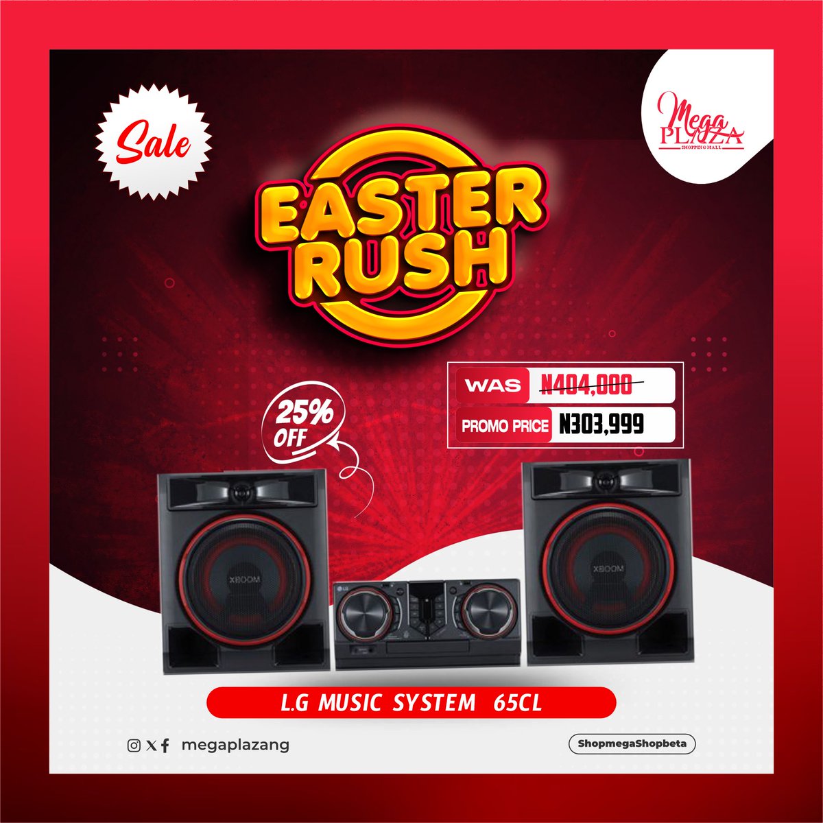 megaplazang's tweet photo. It's Easter Rush Season ๐ฅ๐ฅณ
Trust us to always bring you the best deals at every chance๐
Get your items on sales from now till 4th of April, 2024
#shopmegashopbeta #megaplaza #easterrush #eastersales #sales #shoppingmall #onlineshopping #delivery #shoppingmalls #JacksonWang https://t.co/uX8MLQsAZt
