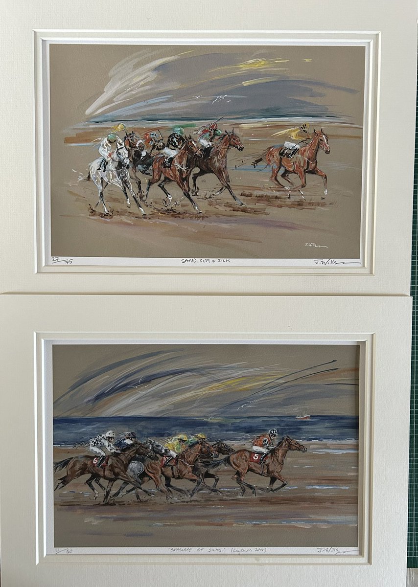 Laytown races . Both of these were painted after visiting this unique meeting one year apart. Available here paintyourhorse.etsy.com