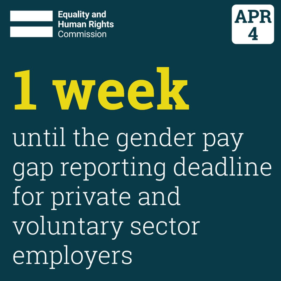 ⏰ One week left for private and voluntary sector employers with 250 or more employees to report their gender pay gap. Find out more: orlo.uk/AXPjS