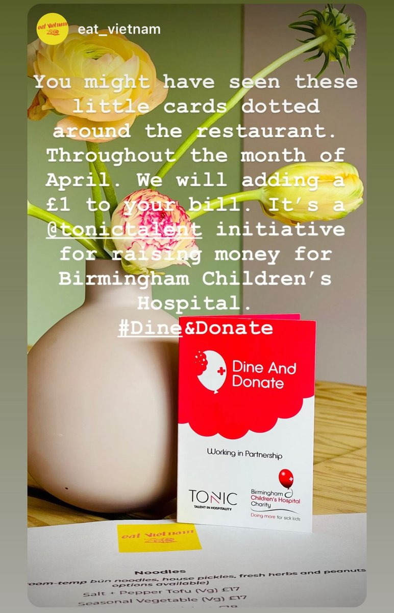 Tonic Talent in Hospitality (@tonictalent) on Twitter photo The countdown to Monday is on for the Dine and Donate kick-off in support of <a href="/Bham_Childrens/">Bham Children's Hosp 💙</a> ! We absolutely love the support from one of our favourite flavour stations <a href="/EatVietnam/">Eat Vietnam</a> ! Thank you guys. Legends!
#dineanddonate #bhamchildrenshospital #hospitality🎈🎈🎈 The countdown to Monday is on for the Dine and Donate kick-off in support of <a href="/Bham_Childrens/">Bham Children's Hosp 💙</a> ! We absolutely love the support from one of our favourite flavour stations <a href="/EatVietnam/">Eat Vietnam</a> ! Thank you guys. Legends!
#dineanddonate #bhamchildrenshospital #hospitality🎈🎈🎈