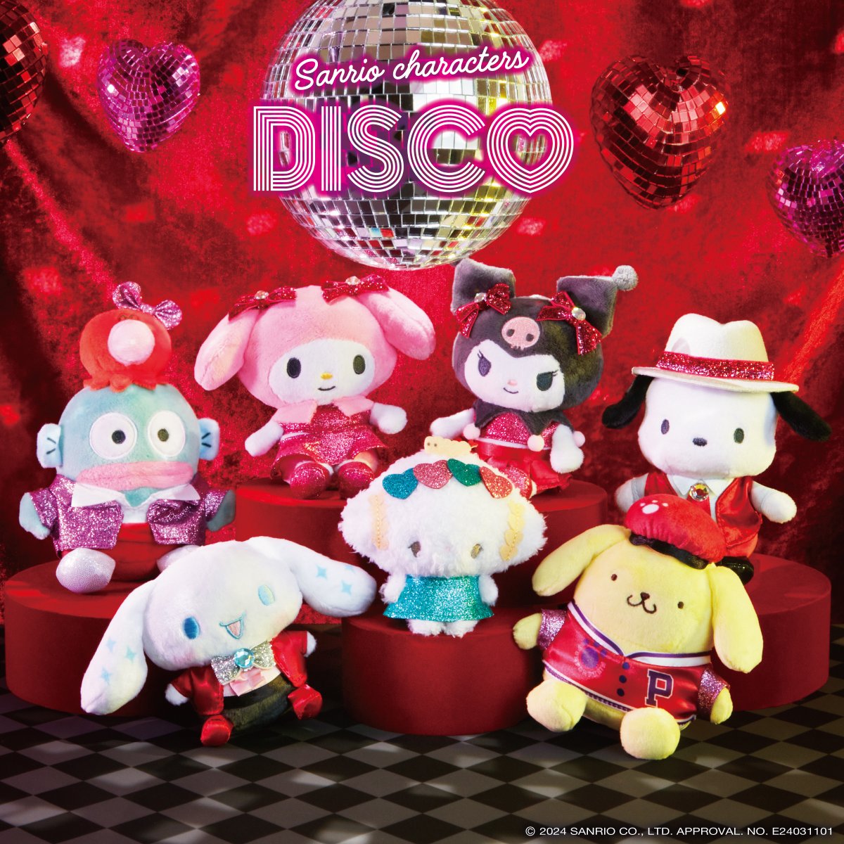 サンリオ ディスコ ぬいぐるみセット ❣️🪩発売まであと2日🪩❣️／ Happyくじ『Sanrio characters DISCO