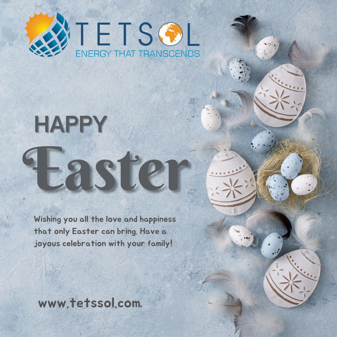 Wishing you all the love and happiness that only Easter can bring. Have a joyous celebration with your family! Visit Us: tetssol.com tetstech.com . . . . . #tets #easter #easterbunny #eastercelebration #solarpowerplant #solarpanel #solarhouse #subsidy