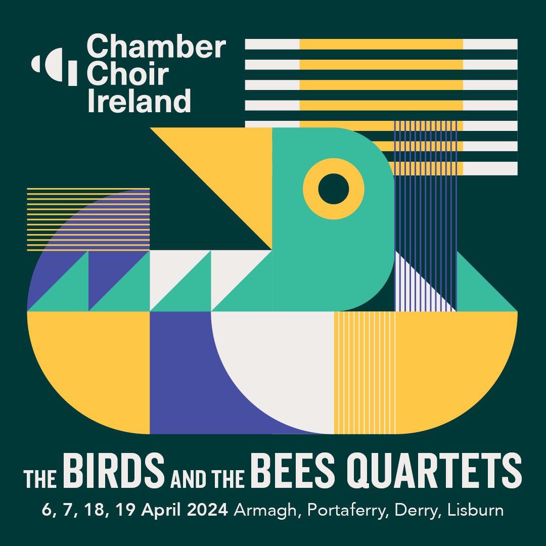 ✨THIS APRIL✨@ChamberChoirIre brings you the ultimate springtime choral concert! The Birds and the Bees Quartets | Chamber Choir Ireland: 🗓 Thurs 18th April 📍 St Augustine's Church Derry 🎟 bit.ly/3IUYpr4 @MovingOnMusic #BirdsandtheBees #Choral #Quartet #Derry