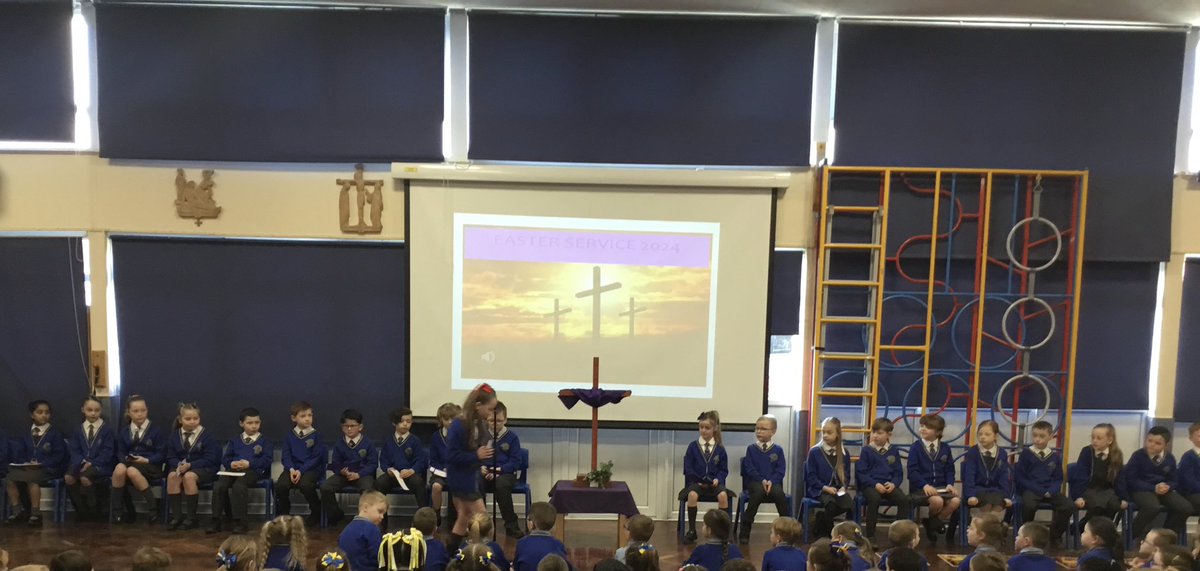 Year 3 led a beautiful Easter assembly today. They were reverent in their delivery of the Stations of the Cross and we are so proud of them.  #olpsre