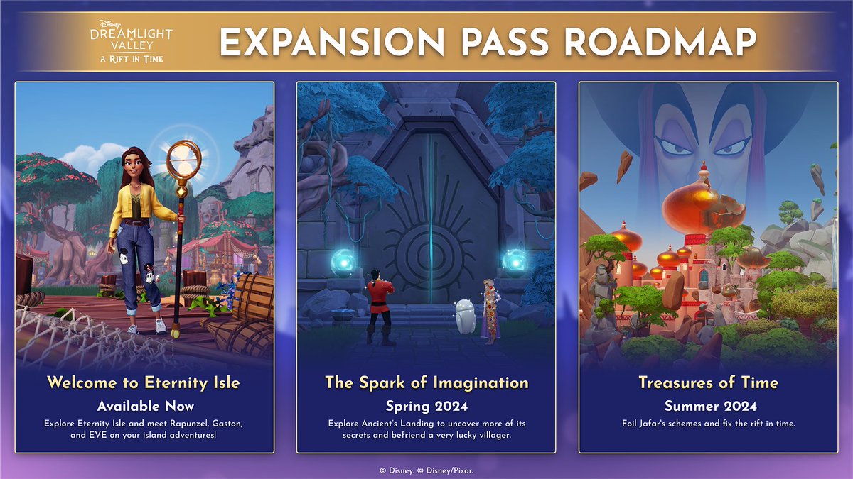 It's the perfect time to kick off your journey to Eternity Isle with Act 2 of the Disney Dreamlight Valley: A Rift in Time expansion pass coming this spring! Get access to all three acts - including new characters, biomes, adventures, features, and more within - with the…