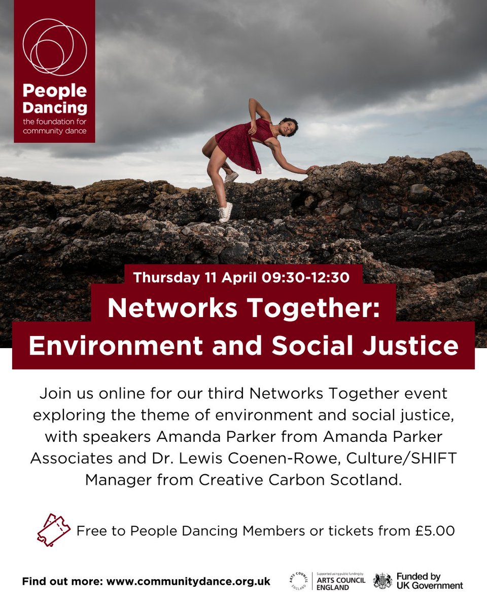 Join us online for our third Networks Together event exploring the theme of environment and social justice, with speakers Amanda Parker from Amanda Parker Associates and Dr. Lewis Coenen-Rowe, Culture/SHIFT Manager from Creative Carbon Scotland. Book now shorturl.at/hCFQW