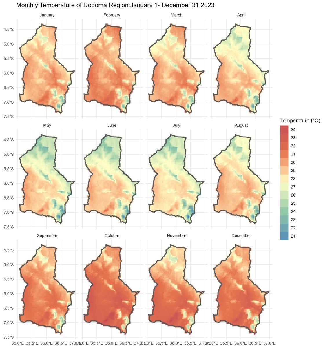 Rainfall and temperature maps are crucial for decision-making. These maps provide insights into when to plant, irrigate, and harvest, ensuring optimal crop yields and resource management. @tzagriculture #rclimate  #Agriculture #ClimateData, Thanks to @725Hemeed  for the Tutorial