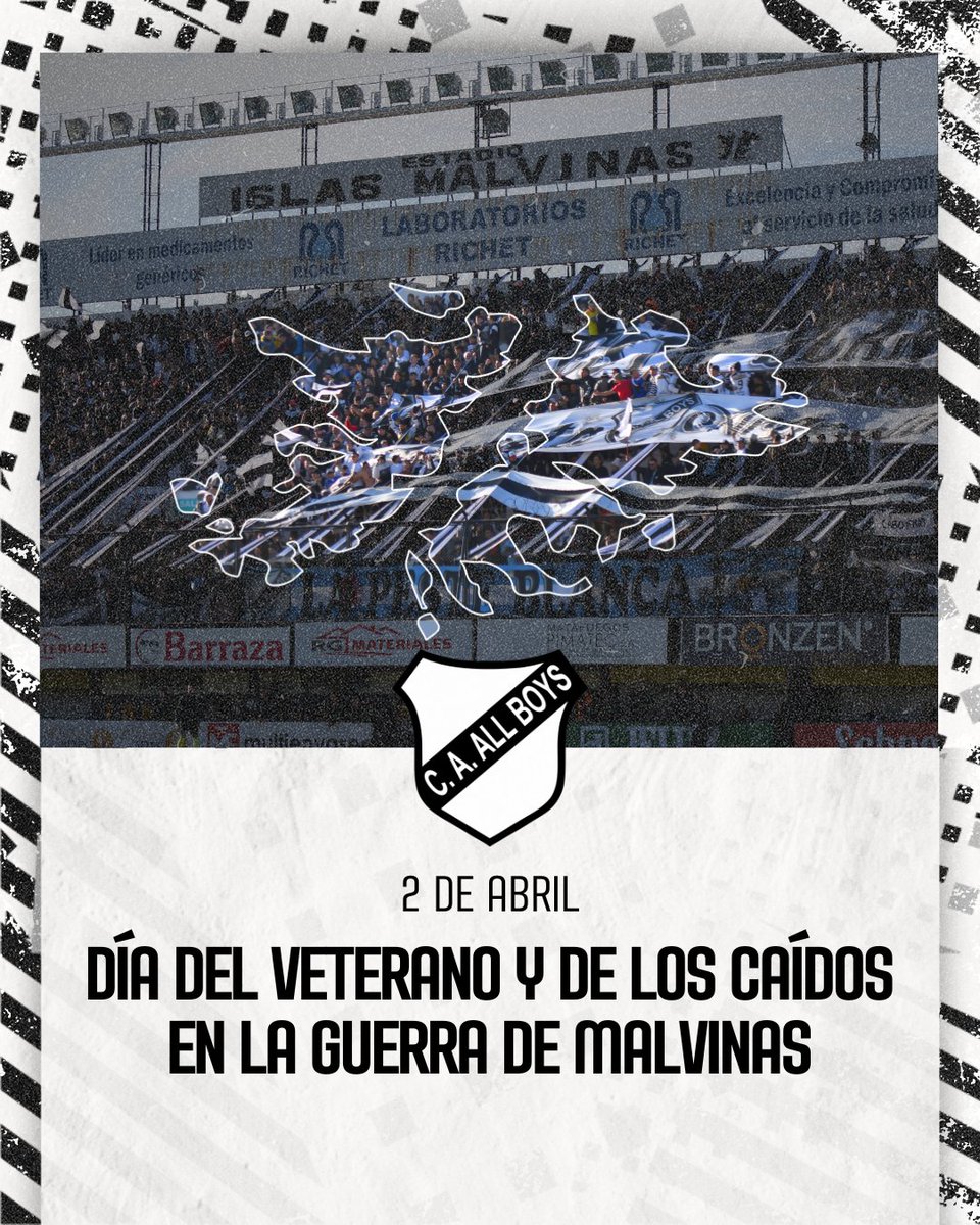 caallboys's tweet photo. 2 de abril | Día del veterano y de los caídos en la Guerra de Malvinas 🪖

Desde #AllBoys rendimos homenaje, honor y respeto eterno a nuestros Héroes de #Malvinas 🇦🇷

🤍🖤 #SoyDeAllBoys 🖤🤍 https://t.co/Vs4IoTHq6E