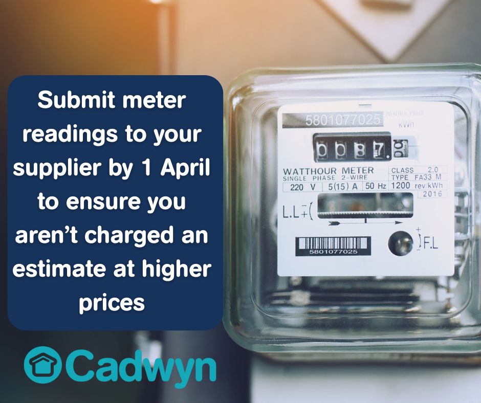 The average annual household gas & electric bill will fall by 12% on 1 April 🔌💡 But remember to submit your meter readings before then to ensure your supplier doesn’t estimate your usage at the higher price 👛 Find out more 👉 bit.ly/3xM4FfC