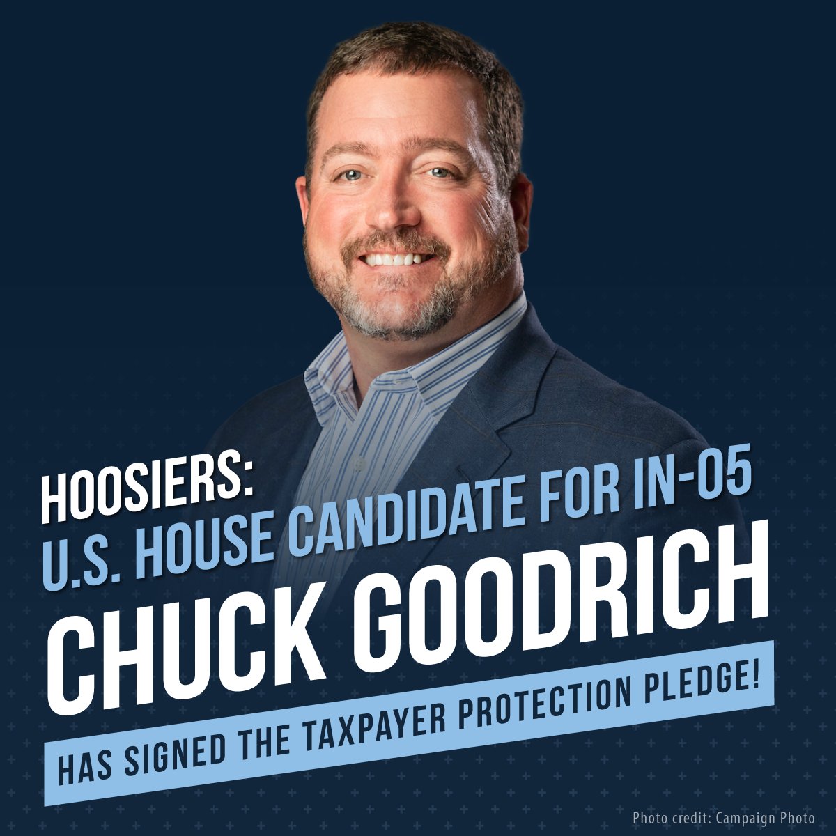 taxreformer's tweet photo. ATR applauds @ChuckGoodrich24 for signing the #TaxpayerProtectionPledge and committing to oppose tax hikes. By signing the Pledge, Goodrich shows his unwavering support for hardworking American taxpayers. #IN05 https://t.co/8puFrIHMw2 https://t.co/QQvVJivz5x