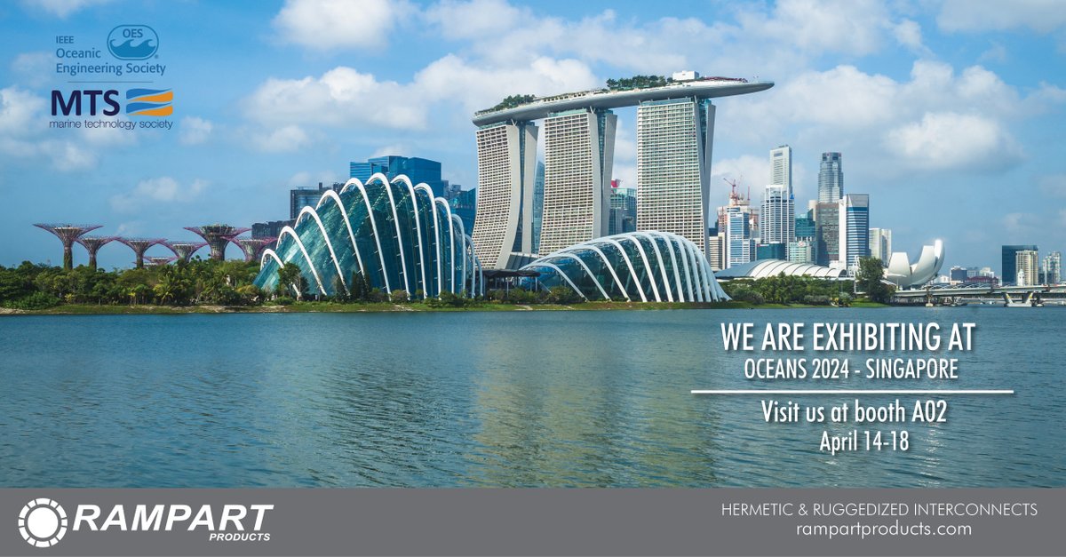 RampartProducts's tweet image. We are excited to announce that we will exhibit for the first time at the OCEANS Conference Singapore. To learn more about our products, visit our booth A02. We can&apos;t wait to meet you in Singapore! #rampartproducts #OCEANS2024Singapore #electricalconnectors
