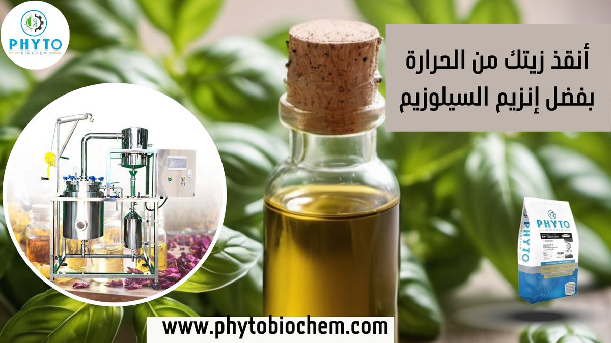 استعد لتجربة زيت الريحان بجودة متميزة مع إنزيم السيلوزيم ، ودع فقدان  الزيوت وتدهور الجودة.  الإنزيم يحافظ علي الزيوت العطرية   ، مما يضمن حفظ فوائد زيت الريحان وتقليل استهلاك الطاقة. 🌿🌡️ #زيت_الريحان #إنزيم_السيلوليز #جودة_عالية 
لمزيد من التفاصيل سيب رقمك